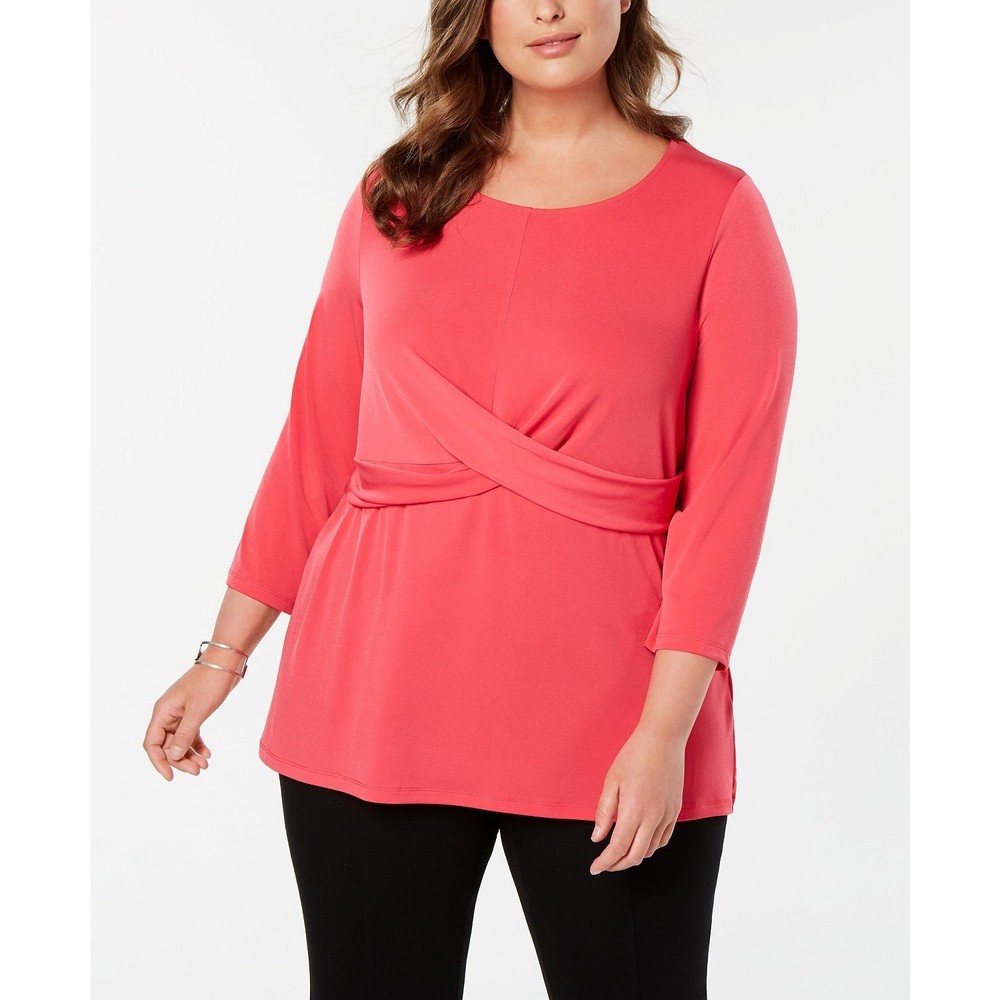 Alfani Womens Plus Size Crossover Detail Top Size 0X